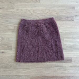 Purple fuzzy mini skirt